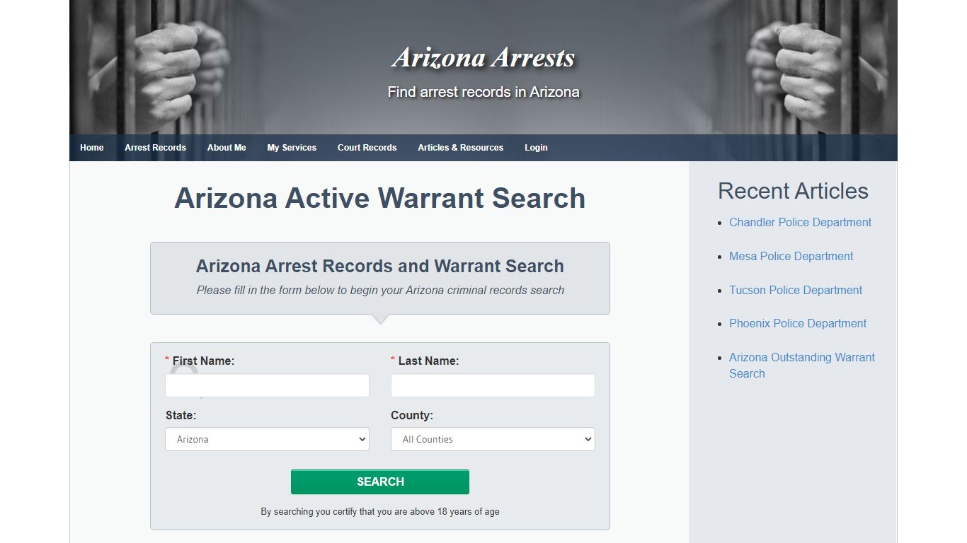 Arizona Active Warrant Search - Arizona Arrests